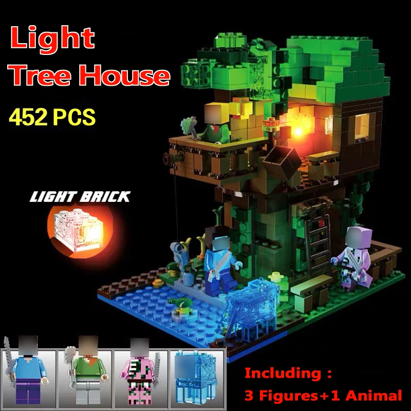

406pcs Tree House Compatible LegoING My world Minecrafted Aminal Mechanism Mountain Cave playmobil building blocks Chrimas toys