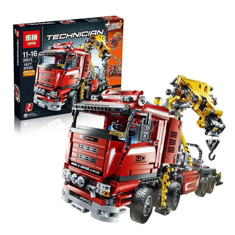 

NEW LEPIN 20013 technic series 1877pcs The Electric Crane Truck Model Building blocks Bricks Compatible 8258 Toy Christmas Gift