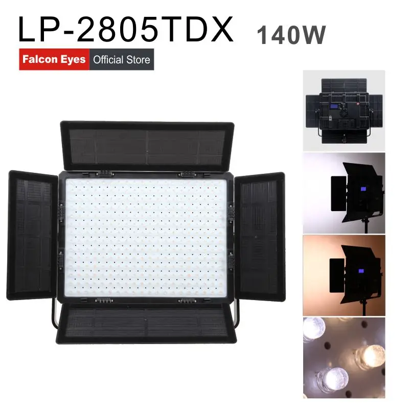 Falconeyes 140w Video Light Led Panel Camera Cri95 With DMX512 System Dimmable Studio Continuous Lighting LP-2805TDX