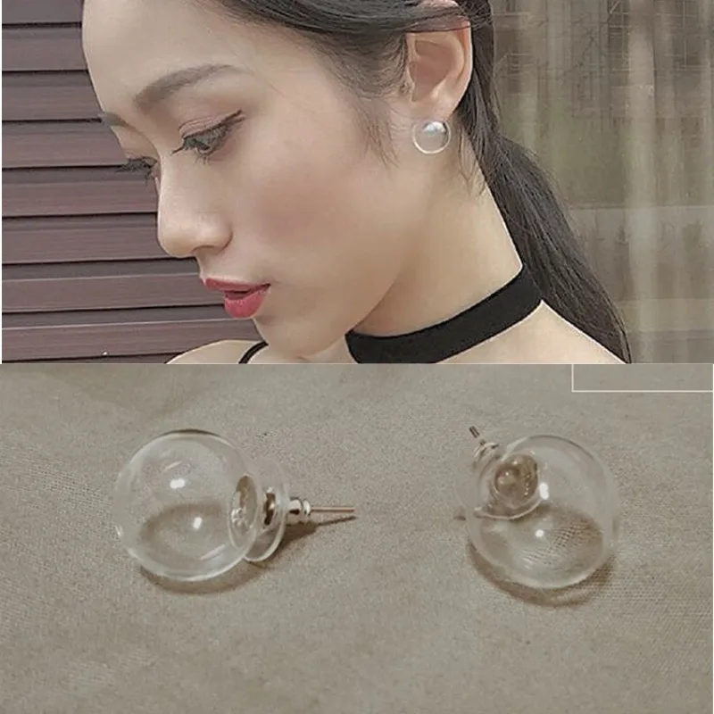 

In 2019, the newly designed brand glass bubble transparent earrings for women.
