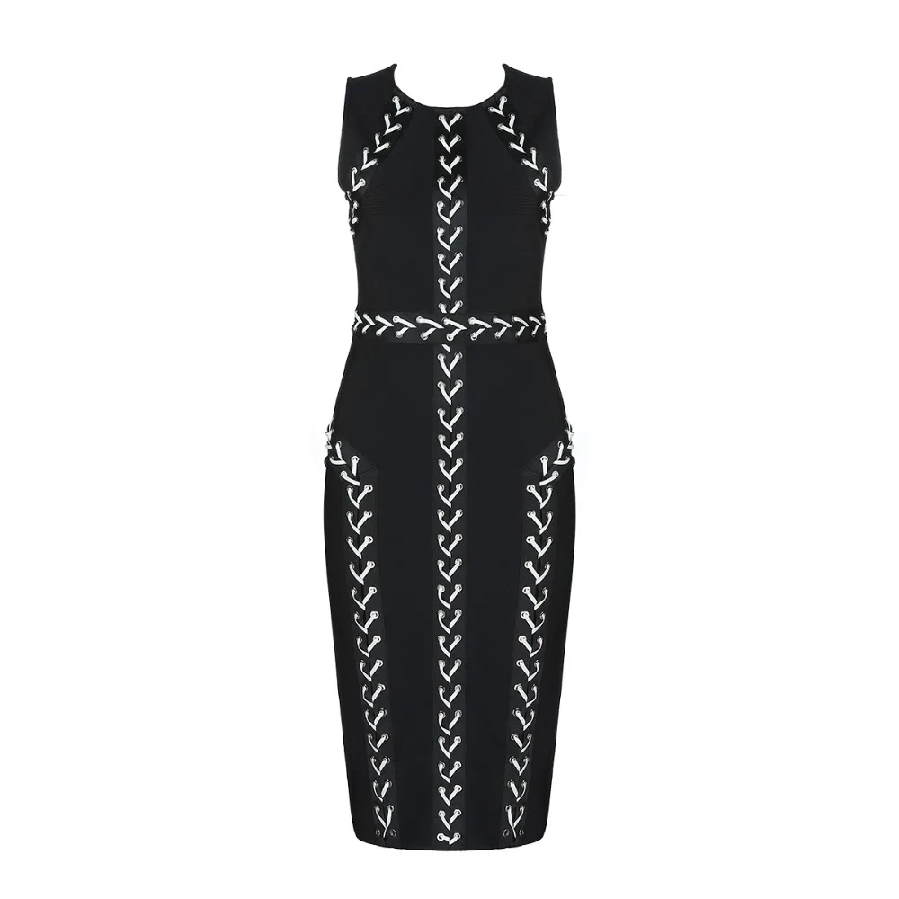 Sexy Lacée Fête 2019 Designer Genou Tenue Mode Tricoté Élégant Robe Femmes Longueur De Noir EZRORHq