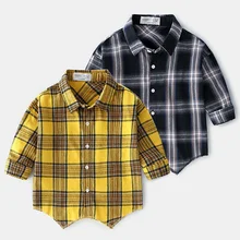 Весенне-осенние рубашки для мальчиков, Классическая рубашка в клетку, детская одежда для детей, топы для мальчиков, повседневная одежда для мальчиков, BC507