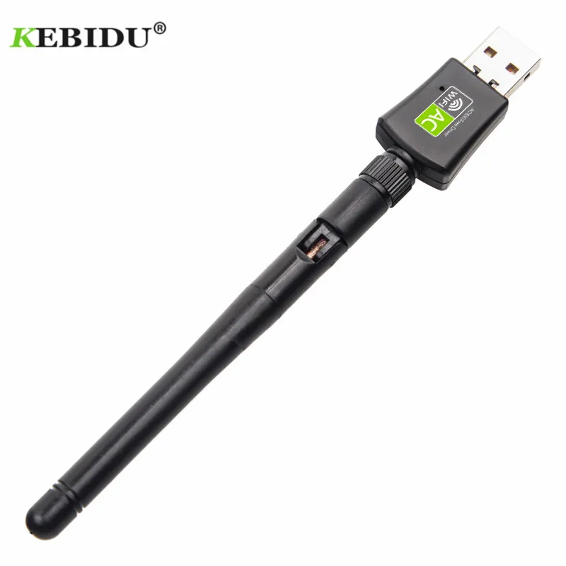 Kebidu Бесплатный драйвер сетевые карты Wifi адаптер USB Двухдиапазонный 600 Мбит/с 5/2. 4 ГГц LAN антенна ключ Wifi для Win 7 8 10 RTL8811AU