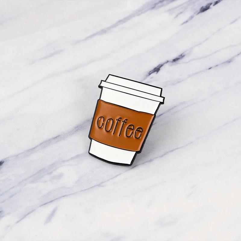 Кофейная чашка эмалированная булавка кофейная жизнь влюбленные значок нагрудный знак брошь джинсовая рубашка сумка мультфильм ювелирные изделия креативный подарок для друзей