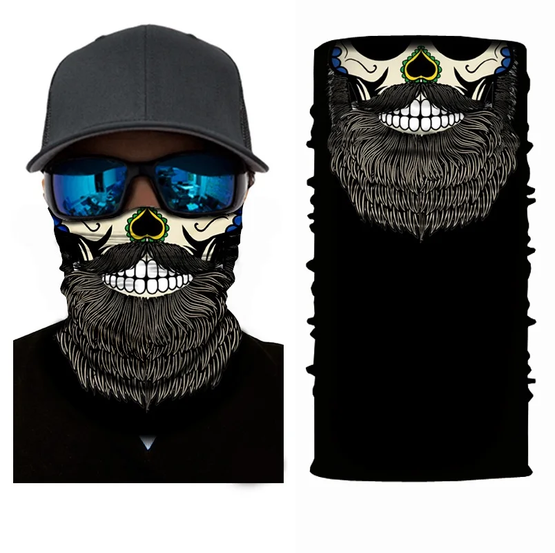 mens infinity scarf Clown Design Magic Headband Death Knight Pirate Scarf Skull Skeleton Ghost Ski Cycling Headwear Headband Motorcycle Neck Bandana head scarves for men Scarves