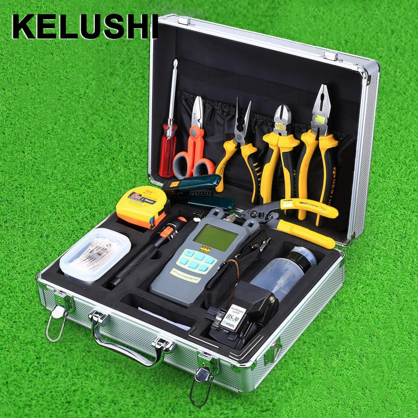KELUSHI 30pcs/set Fiber Optic FTTH Tool Kit with HS 30 Fiber Cleaver