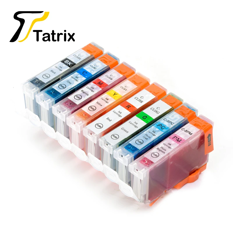 8PK 8 Colors CLI 8 With Chip Compatible Ink Cartridge For Canon PIXMA iP3300 iP4200 iP4300