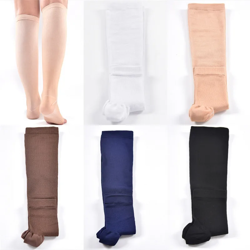 1 пара компрессионные поддерживающие высокие носки от варикоза, медицинские эластичные носки для сна без пальцев