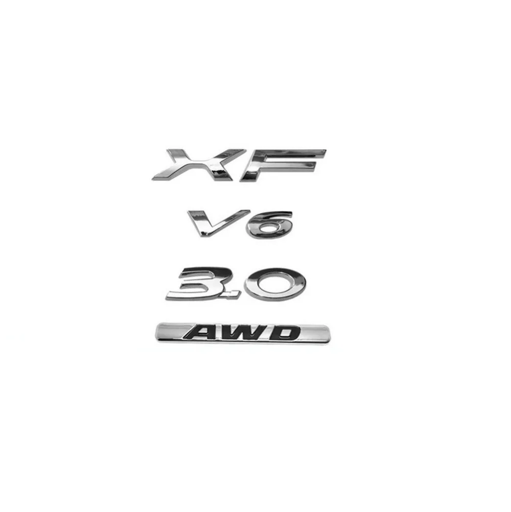 

1 set Chrome Number Words Letters Trunk Rear Badge Emblem Sticker for Jaguar XF 3.0 V6 AWD