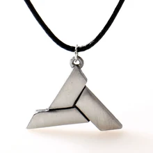 Abstergo Steampunk Game Assassins Creed Necklace Alloy collier Jewelry Pendants Charm Necklace Leather Rope Men s
