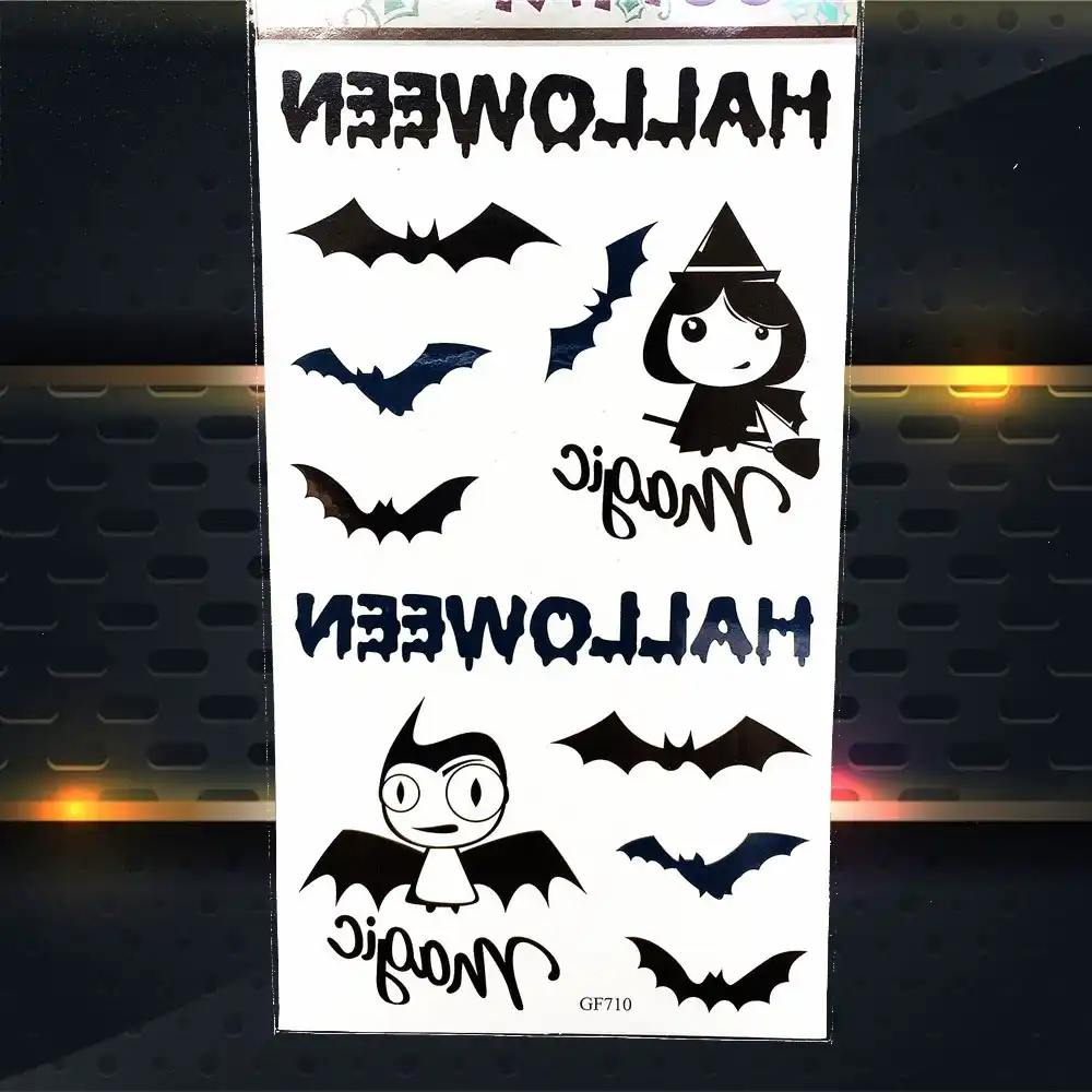 Detail Feedback Questions About Black Waterproof Temporary Detail Feedback Questions About Black Waterproof Temporary Tattoo Stickers Bat Wings Cute Cartoon Fake Flash Children Kids Body Art Arm