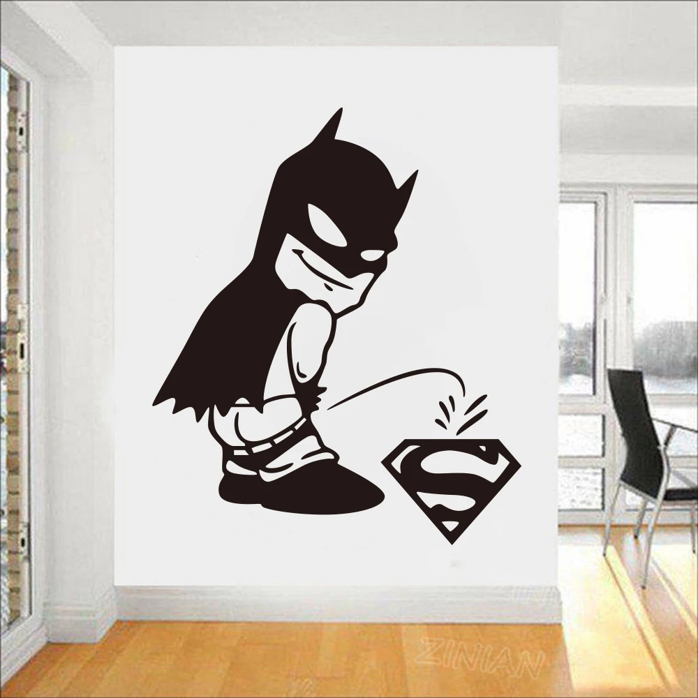

Funny Batman Vinyl Diaper Sticker Personality Detachable Home Decor Wall Sticker Art Deco Cartoon Home Decor Wall Sticker #A6