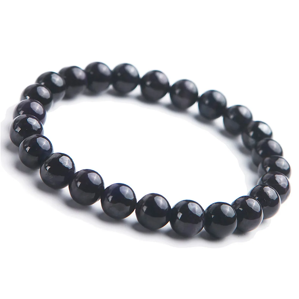 

Genuine Natural Gems Crystal Bracelet Men Sugilite Bracelet For Women 8mm Stretch Fashion Jewelry Round Bead Charm Bracelet Men