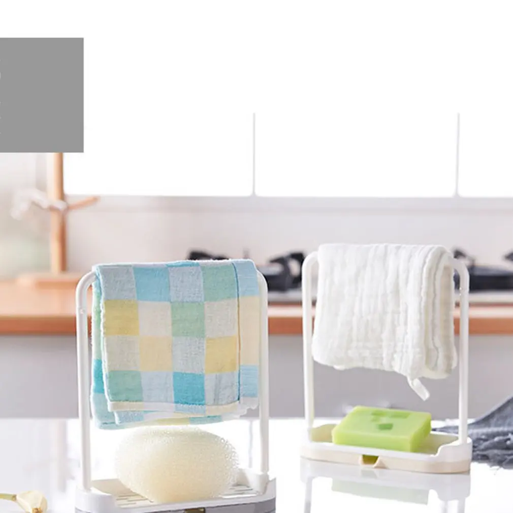 

Kitchen Countertop Rag Storage Rack Dishwashing Cloth Drain Rack Foldable Dishcloth Hanger Holder Free Punching Towel Rack