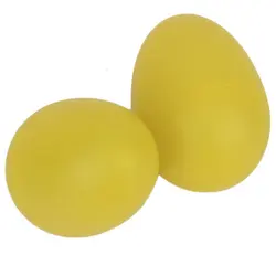 1 пара Пластиковые перкуссия игрушка, музыкальное яйцо маракаса шейкеры желтый