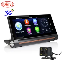 Udricare 7 inch 3G Dashboard Android 5.0 GPS Navigation Dual Lens Bluetooth 1GB RAM Rear View Camera WiFi Hotspot FHD 1080P DVR
