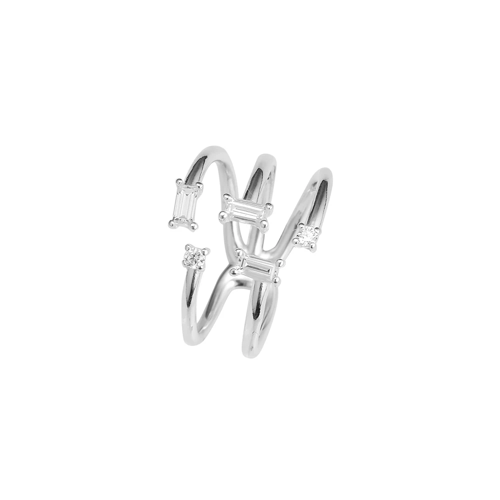 

CKK Silver 925 Jewelry Shards of Glittering Rings For Women Fashion Anniversary Gift Sterling Silver Original Ring