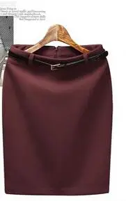 Весенние женские юбки с высокой талией для работы OL юбка-карандаш размера плюс повседневные шерстяные юбки Темно-Синие& бордовые& серые зимние юбки 3XL - Цвет: WINE RED