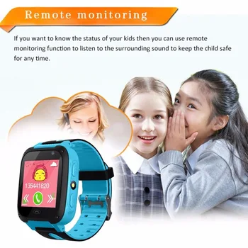 

V6 Smart Watch for Children Kids LBS Locator Tracker SOS Call W/ SIM Card for Phone Camera Remote Control Smart Accessories