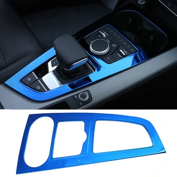 

1pcs For Audi A4 Sedan 2017 2018 B9 stainless steel Interior Gear Box Panel Frame Cover Trim Car Styling