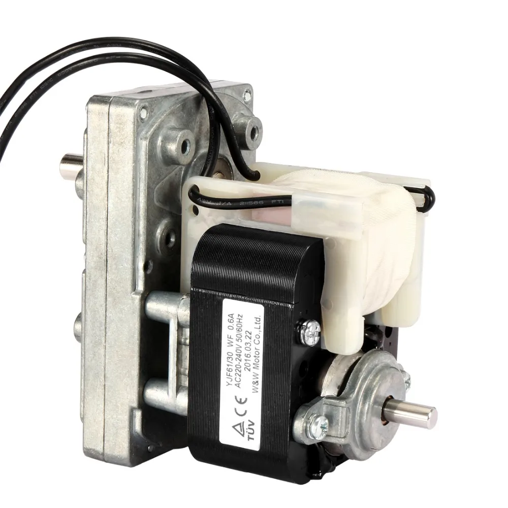 

Pellet Stove Auger Motor 25RPM Counterclockwise Gear Motor AC 220V to 240V 50Hz D-shaped Shaft Pole Motor Single-Phase
