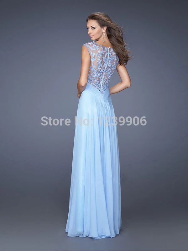 A Line Sleeveless Chiffon Long Ice Blue Lace Bridesmaid Dresses 2015 - 600x800 - jpeg Ice Blue Lace Bridesmaid Gowns