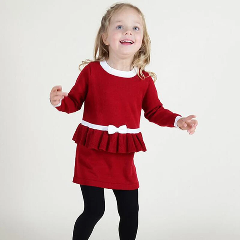 2016 Cotton Baby Girls Dresses Baby Girls Clothing Autumn Sweater Dress