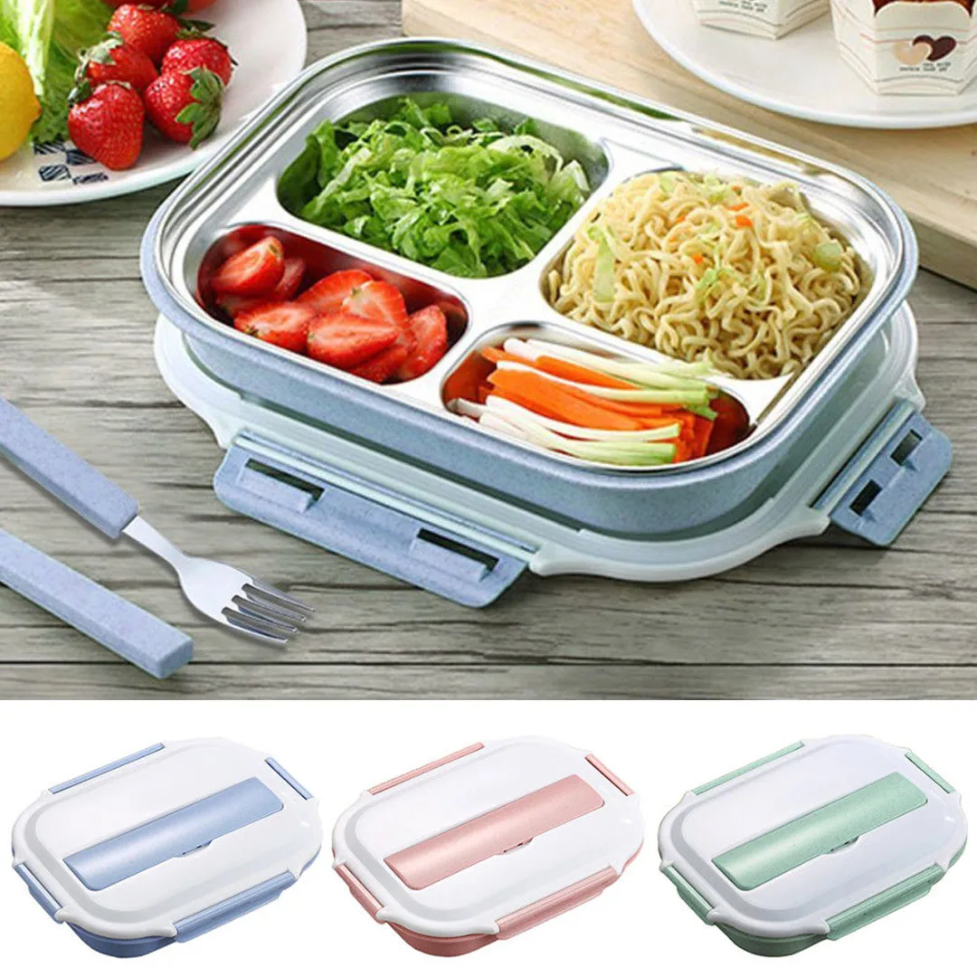 JX-LCLYL  Stainless Steel Thermal Bento Kids Lunch Box Children Divided Food Container