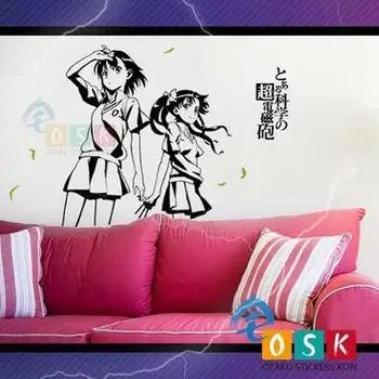 

Toaru Kagaku no rail gun Shirai Kuroko Misaka Mikoto Vinyl Wall Sticker Decal Decor Home Decoration Anime Car Sticker
