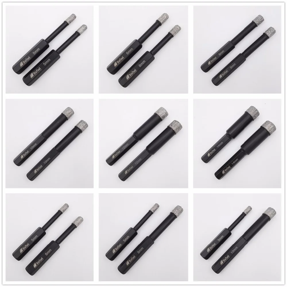 2pcs Dry drilling bits with Hex shank for granite marble ceramic tile glass Vacuum Brazed diamond drill bits