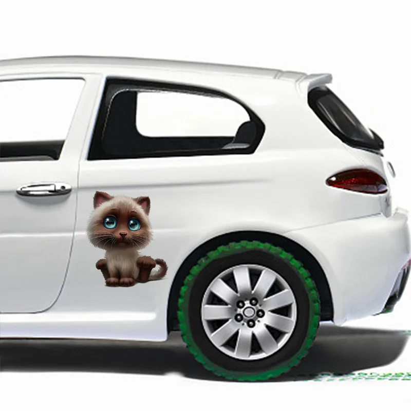 Забавные креативные наклейки на кузов автомобиля милые животные 3D Мультяшные