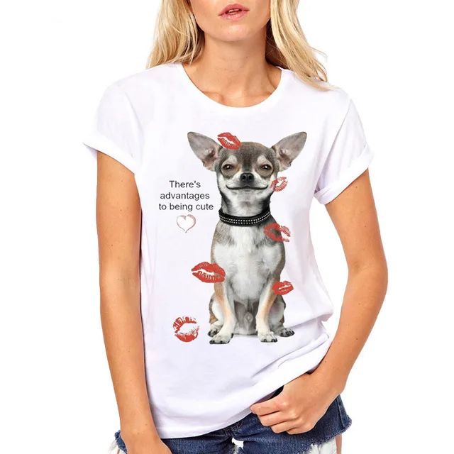 There's Advantages to Being Cute T Shirt Women Chihuahua lovers print