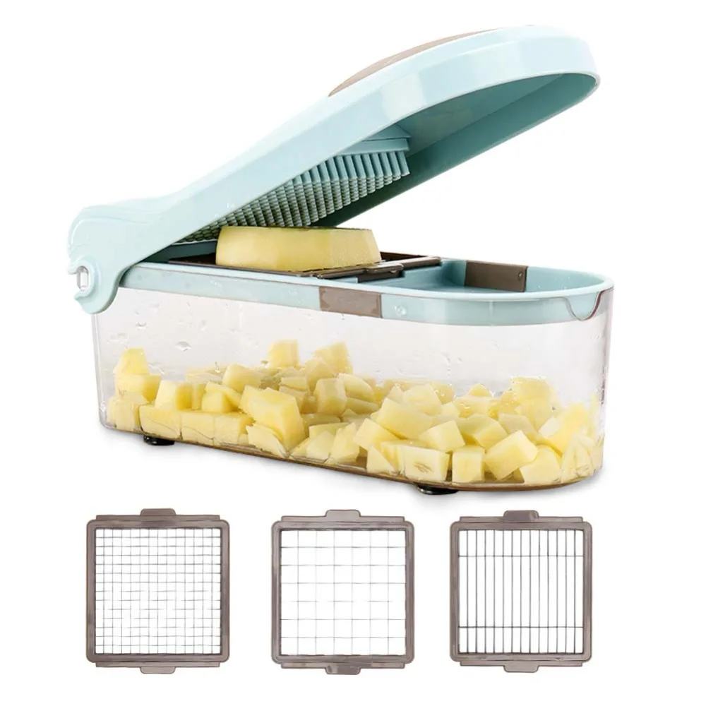  Multifunction Stainless Steel Press Grater Slicing Cutter Adjustable Carrot Grater Onion Dicer Radi - 32951876658