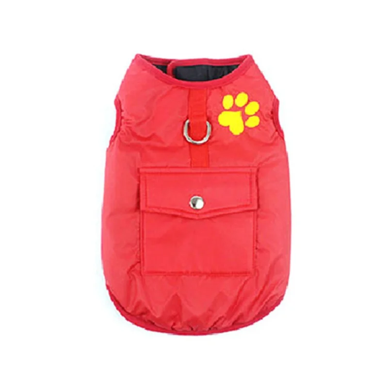 7 Размеры плюс зимняя одежда для собак домашних животных одежда Водонепроницаемый жилет для животных куртка пальто Чихуахуа для Мопсов, французских бульдогов одежда - Цвет: Красный