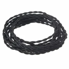 8 м 2*0,75 мм винтажный витой Электрический провод, черный текстильный кабель Эдисона, винтажный шнур для лампы, Плетеный Ретро подвесной светильник, провод для лампы