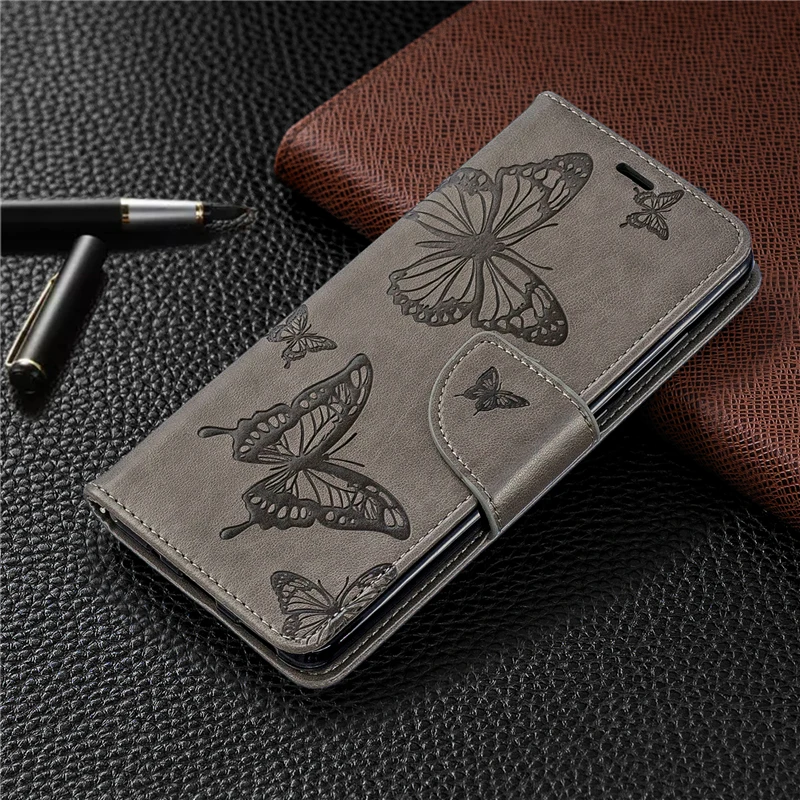 Для funda Nokia 2 1 3 4 5 2018 чехол-кошелек с тиснением Бабочка искусственная кожа