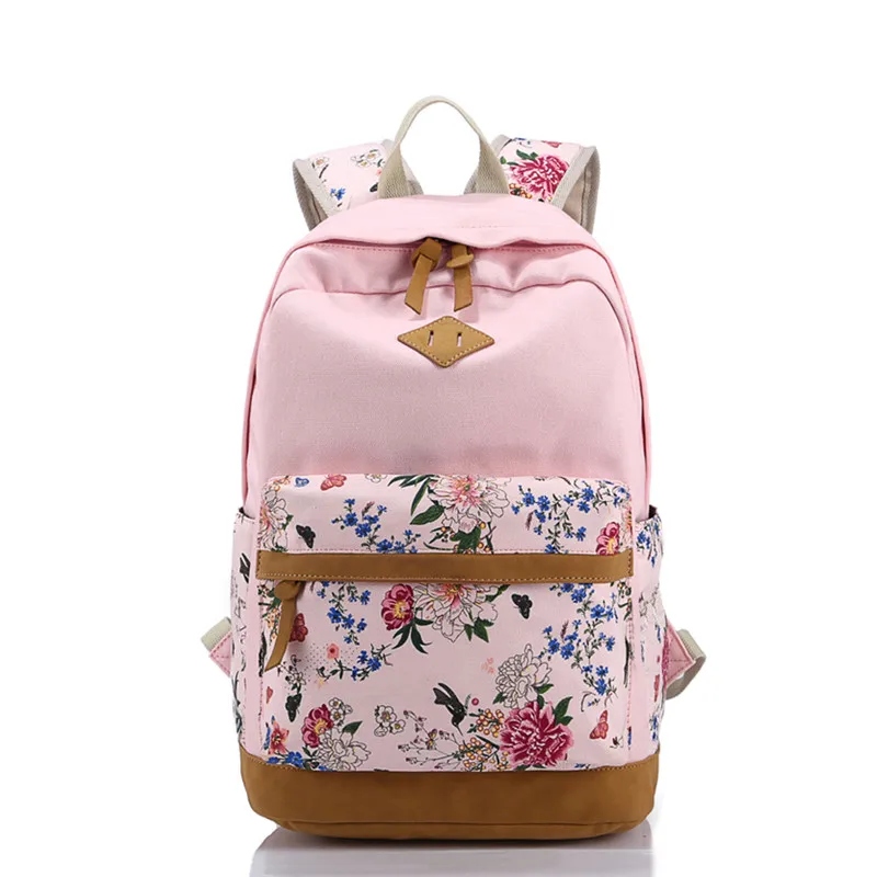 Холстинный школьный рюкзак для девочек с печатанием цветов ноутбука P112