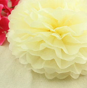 30 см, 5 шт./лот, искусственные цветы, бумажный помпон из бумажной салфетки, Цветочные шары для дома, свадьбы, автомобиля, украшение для свадьбы, ремесла, Boda Supp - Цвет: light yellow