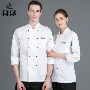 

Unisex Food Service Chef Workwear Uniform Restaurant Cooking Jacket Bakery Accessories Hotel Waitress Costume Cozinha Overalls