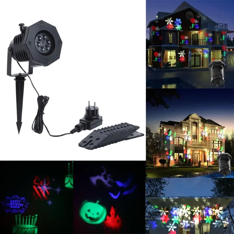 

LED Snowflake Effect Lights Outdoor Christmas Light Projector Garden Outside Holiday Xmas Tree Decoration Landscape Lighting