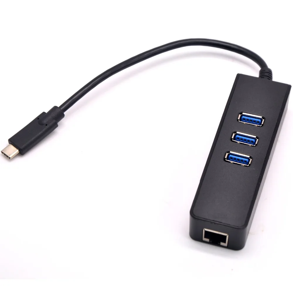 USB 3 1 Тип-C до 3-Порты и разъёмы Hub с адаптер Gigabit Ethernet RJ45 10/100/ 1000 Mbps Realtek RTL8153 USB-C