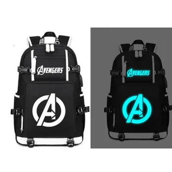 

Superhero Avengers Luminous Backpack Bags Students Book Laptop Shoulder School Travel Bags Teenagers Rucksack Gift