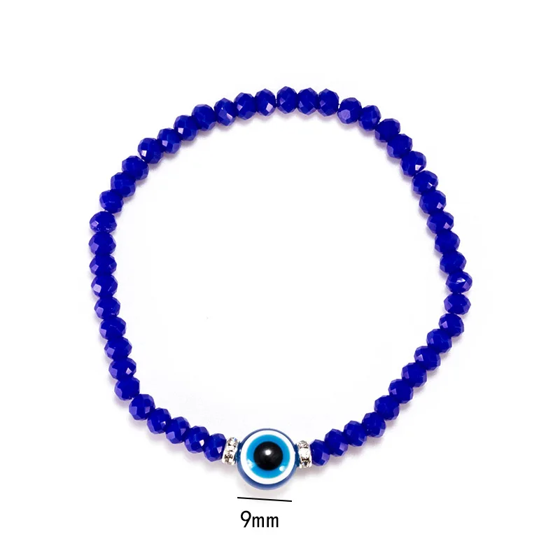 Браслет Lucky Eye с кристаллами и бусинами, голубой браслет от сглаза для женщин и мужчин, браслет, модное ювелирное изделие, регулируемый EY5332 - Окраска металла: 1