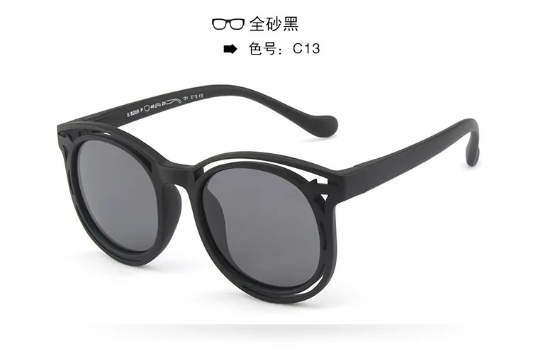 Детская винтажная круглая рамка солнцезащитные очки Детские Силиконовые uv400 очки детские оттенки очки - Цвет линз: C13