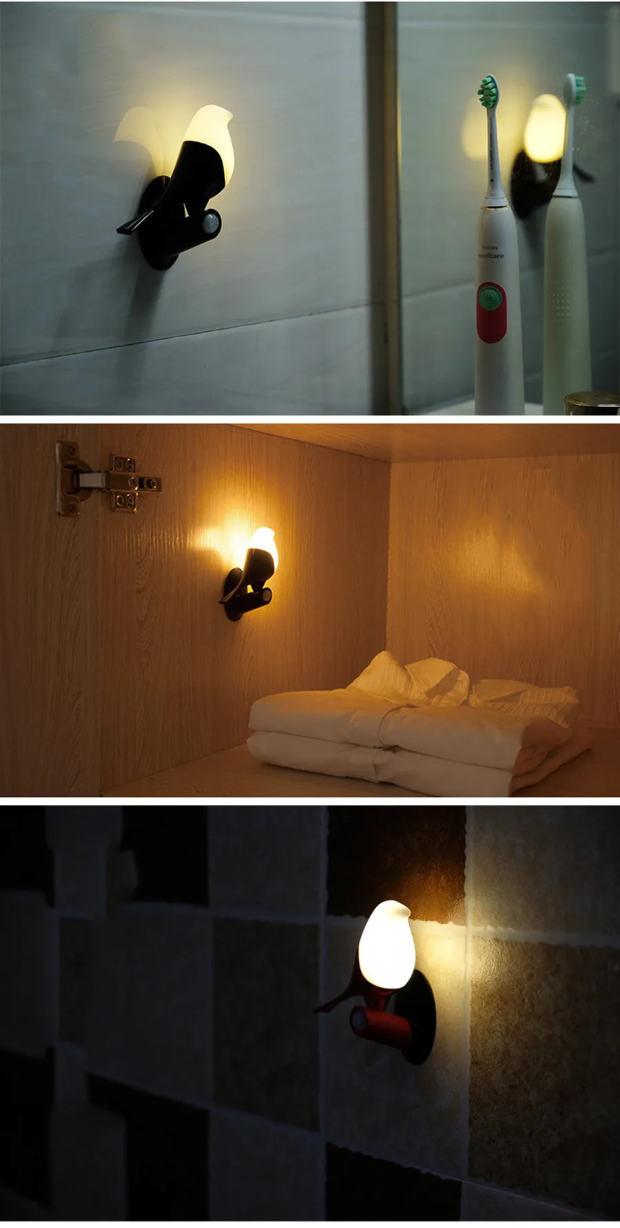 Lâmpada de Luz sem Fio Night Table Desk Quarto Lâmpadas Sorte Pássaro Magpie Estilo Chinês Usb Recarregável Sensor Movimento Led 17 Luzes noturnas