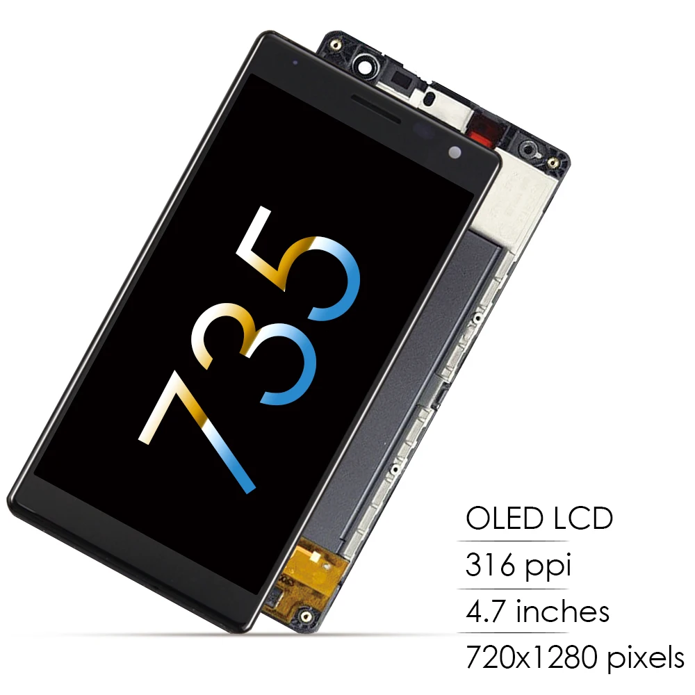 

AMOLED 4.7'' LCD For NOKIA Lumia 735 LCD Touch Screen Frame For Nokia Lumia 730 LCD Display Dual SIM RM-1038 Replacement