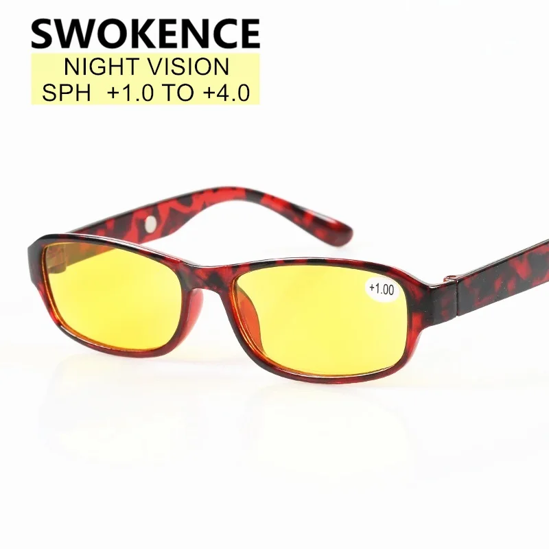 

SWOKENCE High Quality Unbreakable Night Vision Reading Glasses Elderly Leopard Full Frame Presbyopic Eyewear G392