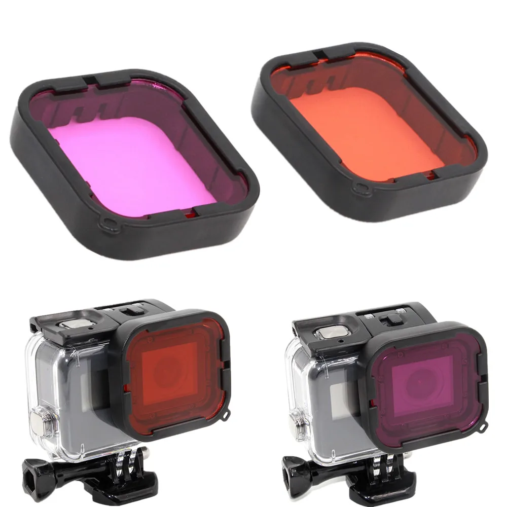 2 pack Red Magenta for GoPro Hero5 Super Suit Housing Aqua Filter under water UV Filter