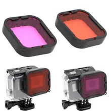 2-pack (красный пурпурный) для gopro hero5 супер костюм корпус aqua фильтр под воды уф-фильтр для gopro аксессуары