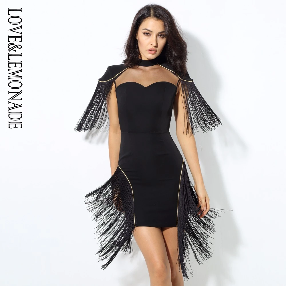 black mesh party dress